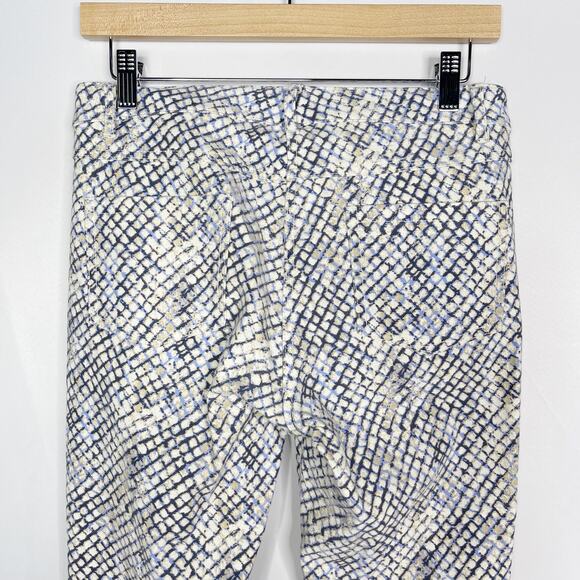J McLaughlin Size 4 Cream Blue Lexi Skinny Jeans Snakeskin Print Cotton Stretch - Picture 7 of 12